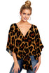 Women's Leopard Print Floral Tie Front Shirt
